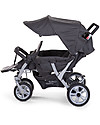 Childhome Triplet Stroller, Anthracite - for 3 Children from 6 months up to 15 kg! Pushchairs