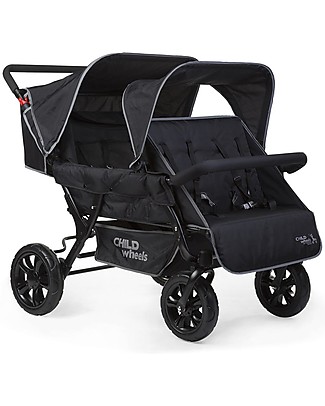 Childhome Two By Two Stroller for 4 Children - Basic Lightweight Model Double Pushchairs