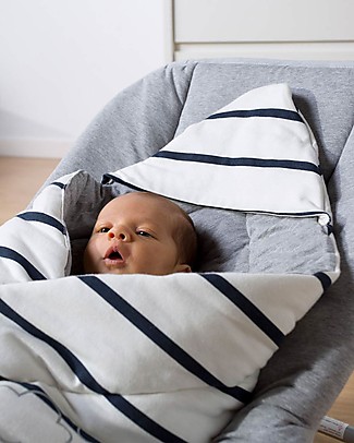 Childhome Universal Baby Wrapper Marin - 75x75 cm - Perfect for Bouncer Swaddles