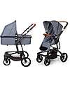 Childhome Urbanista 2 In 1 Stroller - Canvas Grey Trio and Duo Strollers