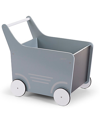 Childhome Wooden Stroller, Mint Blue - Ideal for your toddler’s first steps! Toy Storage Boxes