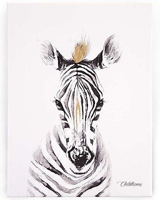 Childhome Zebra Oil Painting with Golden Details - 30x40 cm Room Decorations