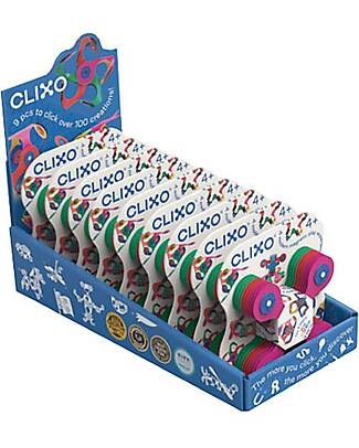 Clixo 9 Tiny & Mighty Packs - Classic (9pcs) + Free Display - 4+ Years Magnetic Games