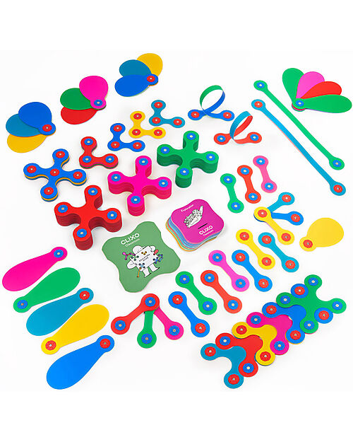 Clixo Clixo Classroom - 100 Pieces - Magnetic Learning Game STEAM
 - 4+ Years Magnetic Games