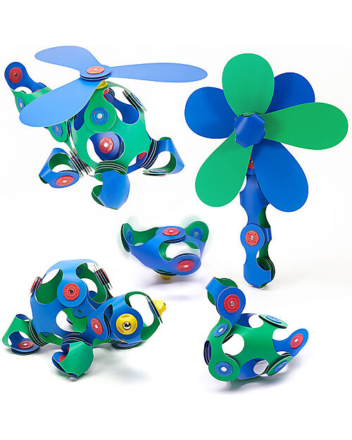 Clixo Crew Pack - 30 Pieces - Blue Green - STEAM Magnetic Game - 4+ Years Magnetic Games
