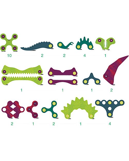 Clixo Dino Adventure Pack - 36 Pieces - STEAM Magnetic Game - 6+ Years Magnetic Games
