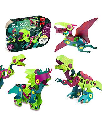 Clixo Dino Discovery Pack - 22 Pieces - STEAM Magnetic Game - 6+ Years Magnetic Games