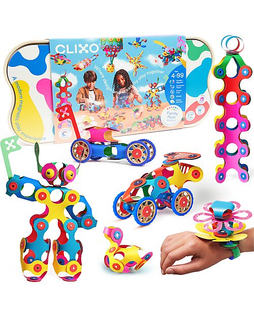 Clixo Family Pack - 150 Pieces - STEAM Magnetic Game - +4 Years Magnetic Games