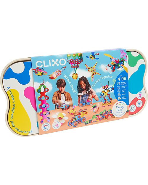 Clixo Family Pack - 150 Pieces - STEAM Magnetic Game - +4 Years Magnetic Games