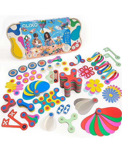 Clixo Family Pack - 150 Pieces - STEAM Magnetic Game - +4 Years Magnetic Games