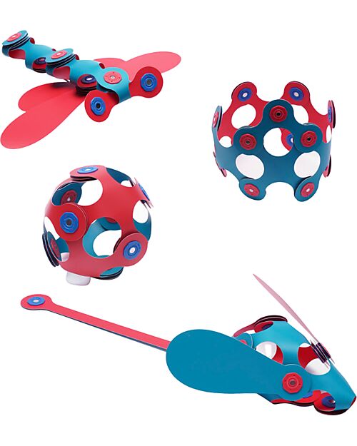 Clixo Itsy Pack - 18 Pieces - Turquoise Pink - STEAM Magnetic Toy - 4+ Years Magnetic Games