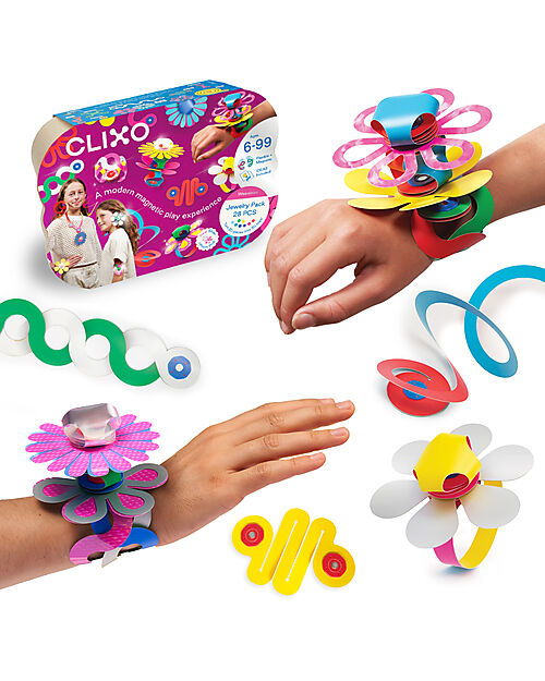 Clixo Jewelry Set - 28 Pieces - STEAM Magnetic Game - 6+ Years Magnetic Games