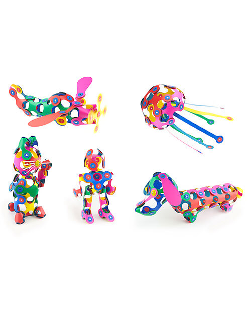 Clixo Super Rainbow Pack - 60 Pieces - STEAM Magnetic Game - 6+ Years Magnetic Games