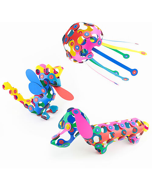 Clixo Super Rainbow Pack - 60 Pieces - STEAM Magnetic Game - 6+ Years Magnetic Games