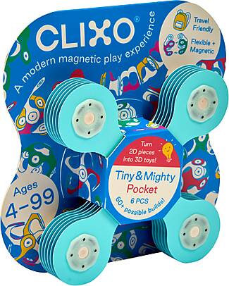 Clixo Tiny & Mighty - 6 Pieces - Pocket - STEAM Magnetic Game - 4+ Years Magnetic Games