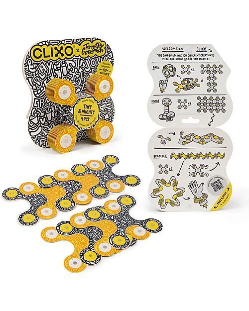 Clixo Tiny & Mighty - 9 Pieces - Artist Edition - Timothy Goodman - STEAM Magnetic Game - 4+ Years Magnetic Games