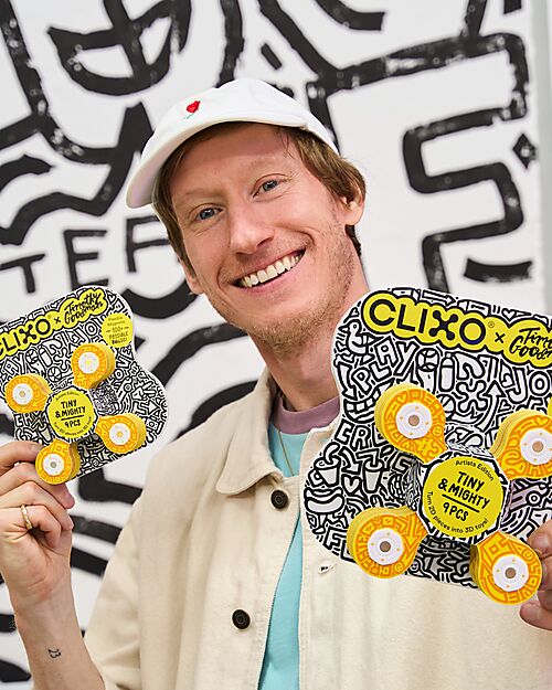 Clixo Tiny & Mighty - 9 Pieces - Artist Edition - Timothy Goodman - STEAM Magnetic Game - 4+ Years Magnetic Games