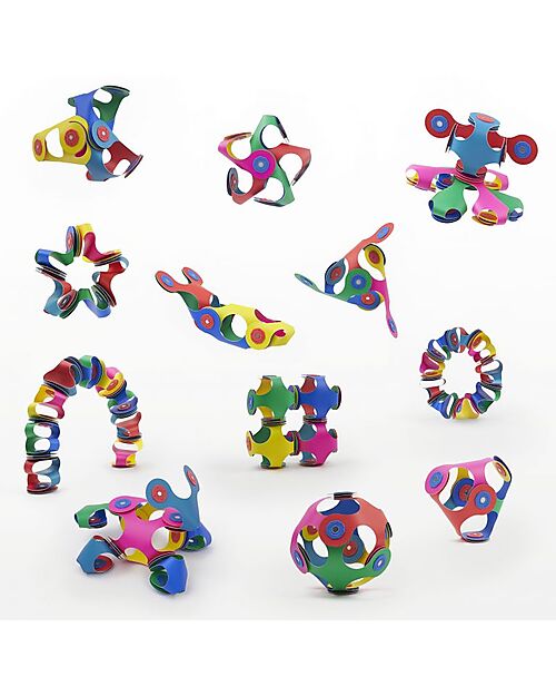 Clixo Tiny & Mighty - 9 Pieces - Multicolor Classic - STEAM Magnetic Game - 4+ Years Magnetic Games