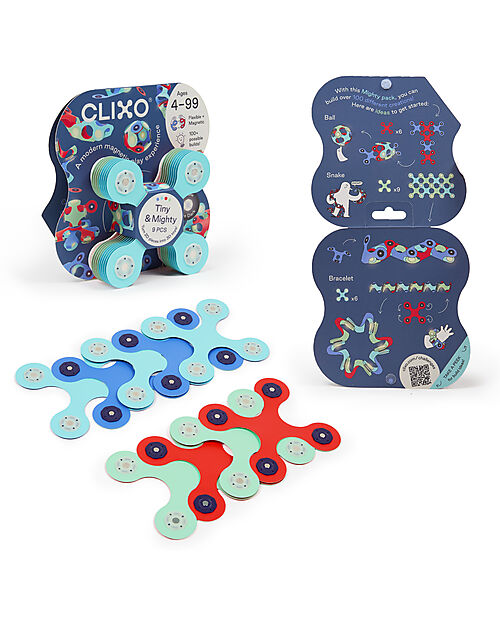 Clixo Tiny & Mighty - 9 Pieces - Ocean - STEAM Magnetic Game - 4+ Years Magnetic Games