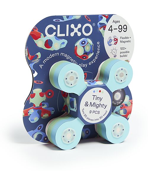 Clixo Tiny & Mighty - 9 Pieces - Ocean - STEAM Magnetic Game - 4+ Years Magnetic Games