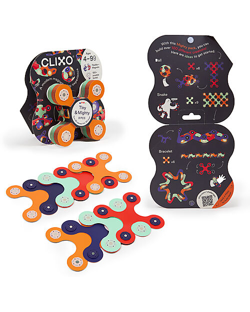 Clixo Tiny & Mighty - 9 Pieces - Space - STEAM Magnetic Game - 4+ Years Magnetic Games