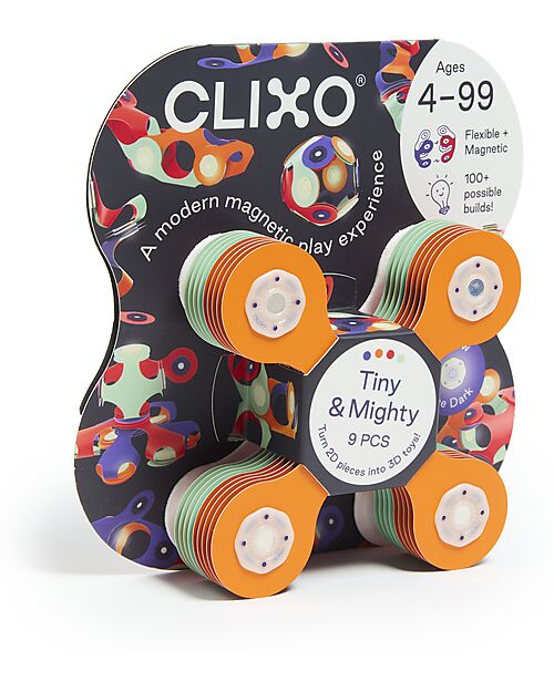Clixo Tiny & Mighty - 9 Pieces - Space - STEAM Magnetic Game - 4+ Years Magnetic Games