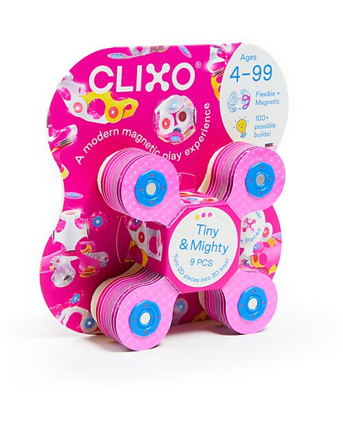 Clixo Tiny & Mighty - 9 Pieces - Sparks - STEAM Magnetic Game - 4+ Years Magnetic Games