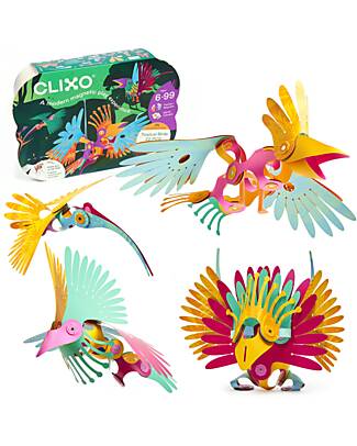 Clixo Tropical Birds - 22 Pieces - STEAM Magnetic Game - 4+ Years Magnetic Games