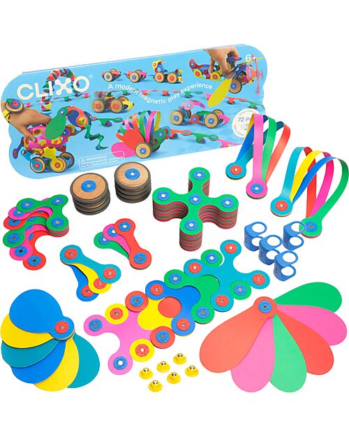 Clixo Wheel Creator Pack - 72 Pieces - STEAM Magnetic Game - 6+ Years Magnetic Games
