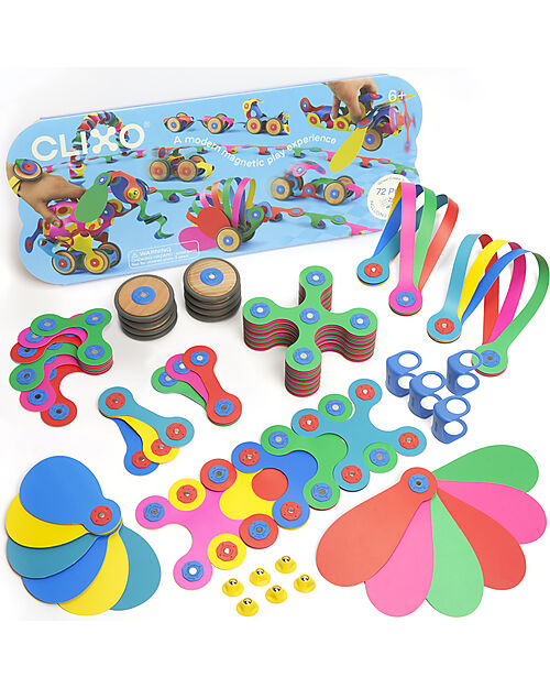 Clixo Wheel Creator Pack - 72 Pieces - STEAM Magnetic Game - 6+ Years Magnetic Games