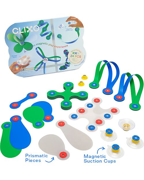 Clixo Window Pack - 24 Pieces - STEAM Magnetic Game - 4+ Years Magnetic Games