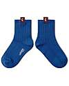 Collégien Short Ribbed Socks - Cyril - Bleu Saphir - with Fabric C Label Socks