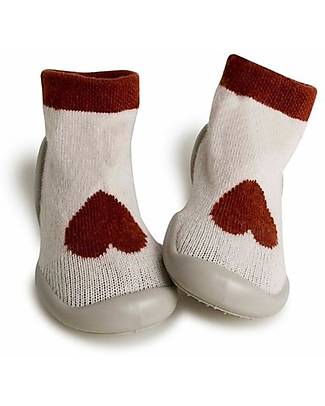 Collégien Slippers with Ergonomic Sole - Coeur en Chocolat - Cashmere and Wool Antislip Socks