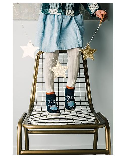 Collégien Slippers with Ergonomic Sole - Galaxie - Quality Cotton to Last a Long Time! Antislip Socks