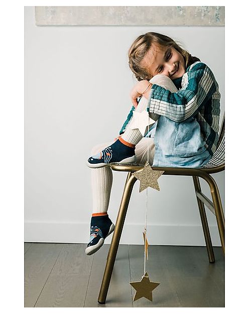 Collégien Slippers with Ergonomic Sole - Galaxie - Quality Cotton to Last a Long Time! Antislip Socks