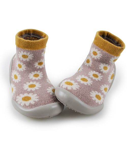 Collégien Slippers with Ergonomic Sole - Marguerite - Quality Cotton to Last a Long Time! Antislip Socks