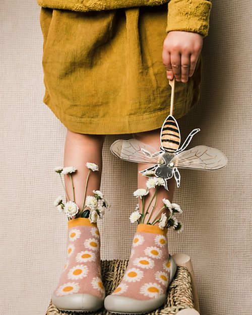 Collégien Slippers with Ergonomic Sole - Marguerite - Quality Cotton to Last a Long Time! Antislip Socks