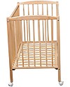 Combelle Arthur, Solid Beech Wood Cot with Wheels, 70 x 140 cm - Natural Cots and Cotbeds