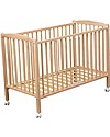 Combelle Arthur, Solid Beech Wood Cot with Wheels, 70 x 140 cm - Natural Cots and Cotbeds