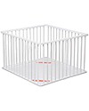 Combelle Léo, Solid Beechwood Foldable Playpen, White - Only 11 cm thick! Cots and Cotbeds