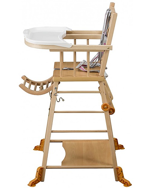Combelle Marcel Solid Beech Wood Convertible High Chair Natural Combelle Marcel Solid Beech Wood Convertible High Chair Natural Becomes A Little Trolley