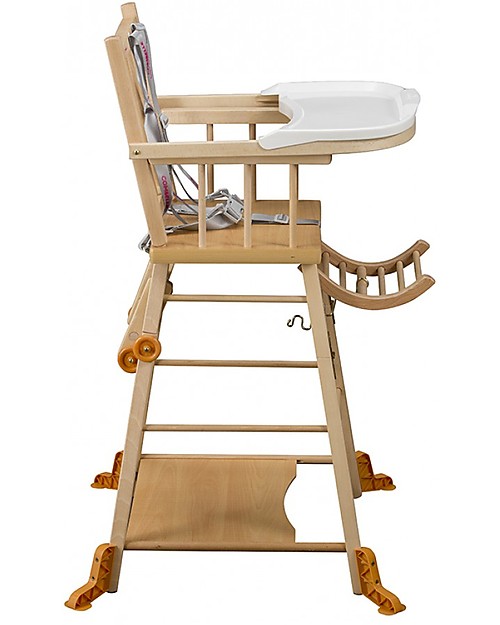 Combelle Marcel Solid Beech Wood Convertible High Chair Natural Combelle Marcel Solid Beech Wood Convertible High Chair Natural Becomes A Little Trolley