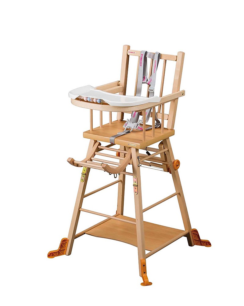 Combelle Marcel Solid Beech Wood Convertible High Chair Natural
