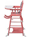 Combelle Marcel, Solid Beech Wood Convertible High Chair, Pink - Becomes a little trolley! High Chairs