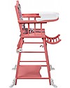 Combelle Marcel, Solid Beech Wood Convertible High Chair, Pink - Becomes a little trolley! High Chairs
