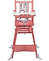 Combelle Marcel, Solid Beech Wood Convertible High Chair, Pink - Becomes a little trolley! High Chairs