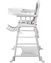 Combelle Marcel, Solid Beech Wood Convertible High Chair, White - Becomes a little trolley! High Chairs
