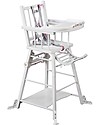 Combelle Marcel, Solid Beech Wood Convertible High Chair, White - Becomes a little trolley! High Chairs