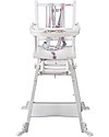 Combelle Marcel, Solid Beech Wood Convertible High Chair, White - Becomes a little trolley! High Chairs