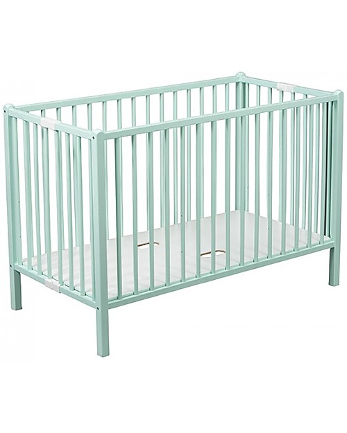 Combelle Romeo Solid Beech Wood Foldable Cot 60 X 1 Cm Mint Unisex Bambini